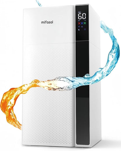 Mifasol 加湿器 ハイブリッド式 スチーム式 大容量20L 業務用 加熱式 +超音波式 アロマ加湿 器. お手入れしやすい 自動湿度調整 タワー 上から給水 水浄化 省エネ 遠隔制御 80畳 30dB静音 おやすみモード 連続60時間 スタイリッシュ床置き 学校 事務所 家庭用 オフェス 寝室 病院 美容院 空焚き防止 シルバーブラック