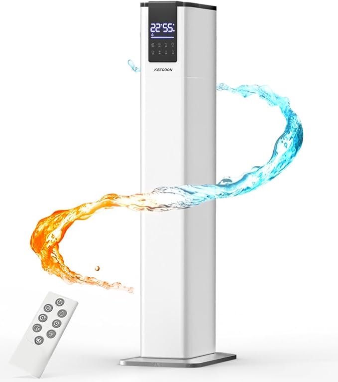 KC-MH-2301W 加湿器 スチーム式 加熱式 +超音波式 加湿器. 大容量13L 100℃高温&除菌 ハイブリッド式 アロマ加湿 器 超音波 タワー 上から給水 見やすい操作ボタン 3段階加湿量調節最大噴霧量500ML/H 40畳 30dB静音 おやすみモード 連続48時間 スタイリッシュ床置き 学校 事務所 家庭用 オフェス 寝室 病院 美容院 適用 空焚き防止