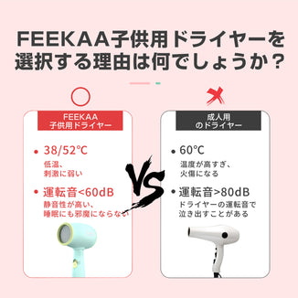 FK-HD-Q7 ドライヤー 子供用 低温 ヘアドライヤー 肌 髪 新生児 幼児 マイナスイオン 風 ヘアケア 冷熱風 ２段階温度風量調節 速乾ドライヤー 温度過昇防止 低騒音 チャイルドロック グリーン 出産祝い プレゼント 小型 軽い 可愛い